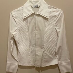 Ravel - White Cotton Long Sleeve Shirt - Size Small